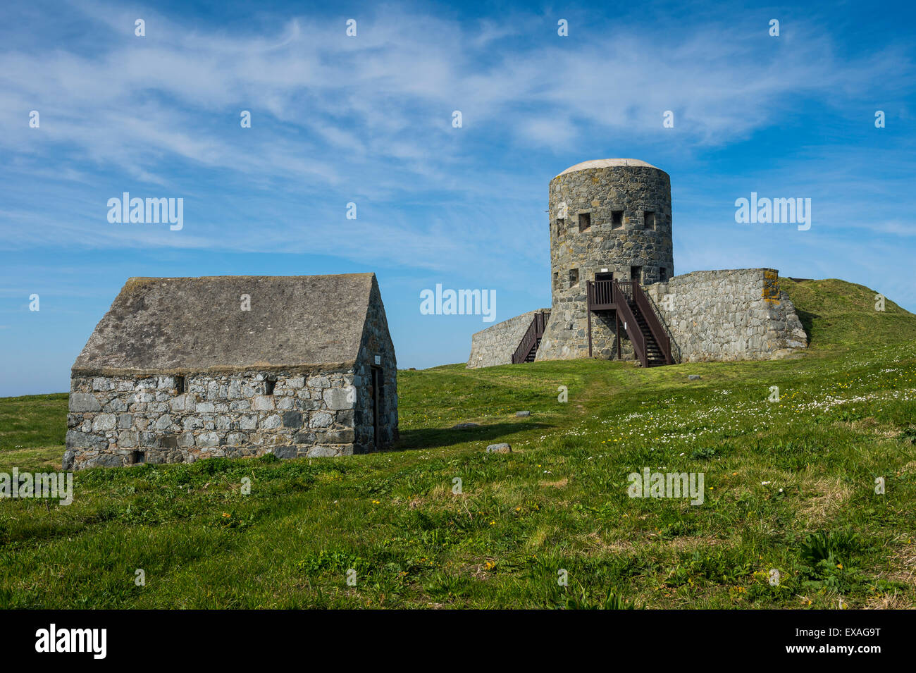 Martello Wehrturm, Guernsey, Channel Islands, Vereinigte Königreich, Europa Stockfoto