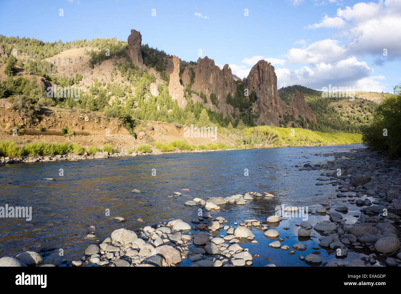 Fluss Limay, Valle Encantado (Magical-Tal), Stadtteil von Bariloche, Argentinien, Südamerika Stockfoto