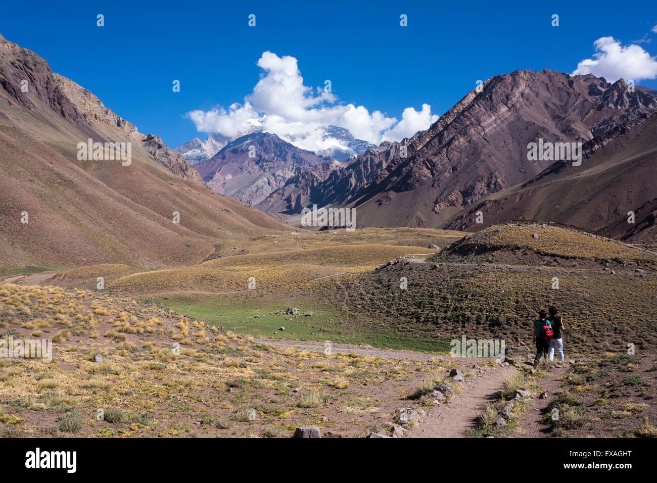 Aconcagua Park, höchster Berg in Südamerika, Argentinien, Südamerika Stockfoto