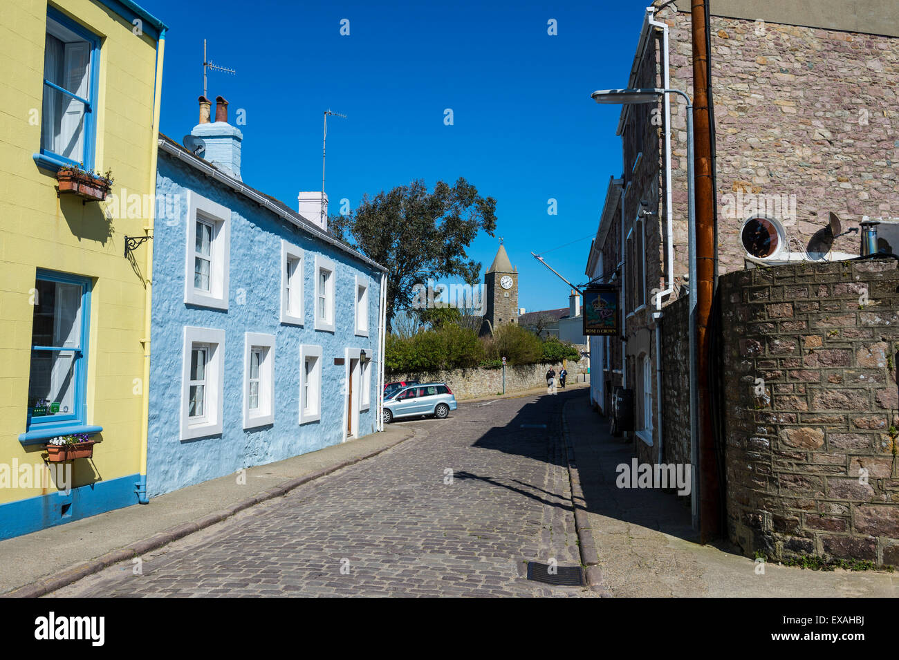 Alte Häuser in St. Anne, Alderney, Kanalinseln, Großbritannien, Europa Stockfoto