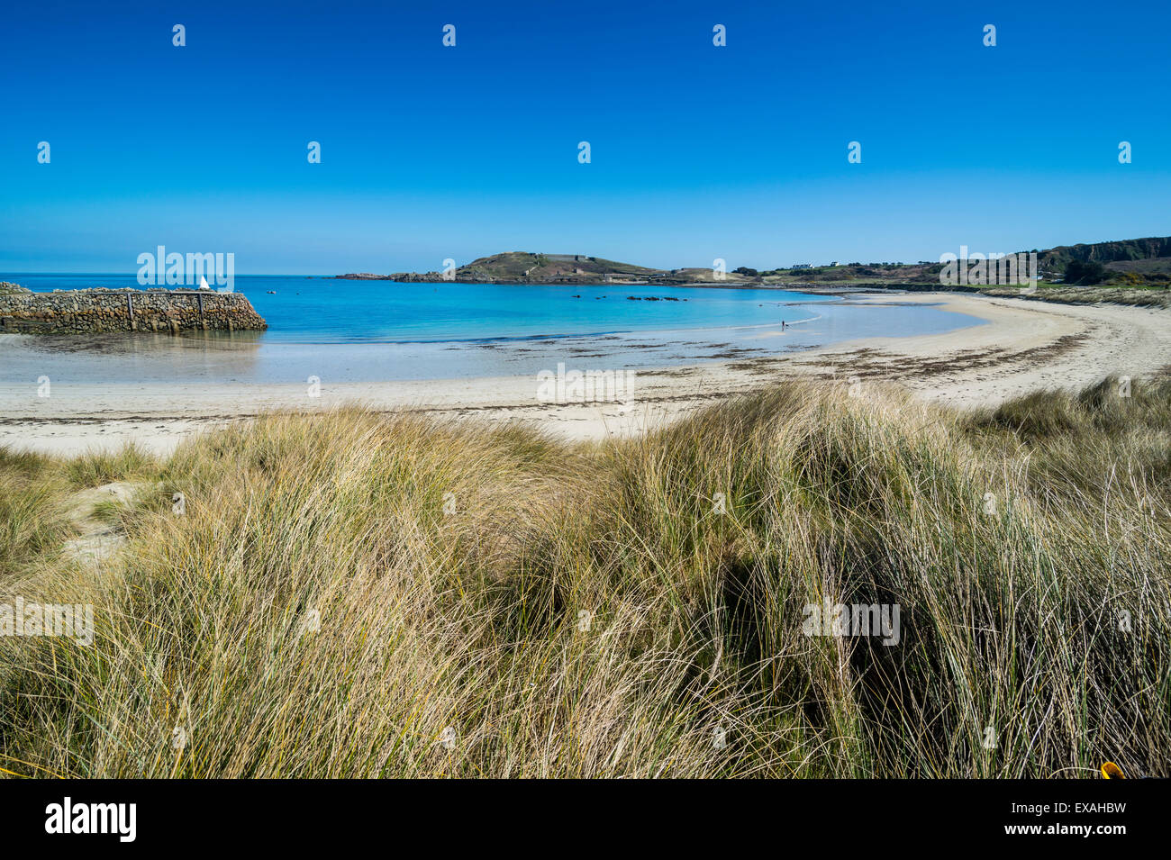 Braye Bay, Alderney, Kanalinseln, Großbritannien, Europa Stockfoto