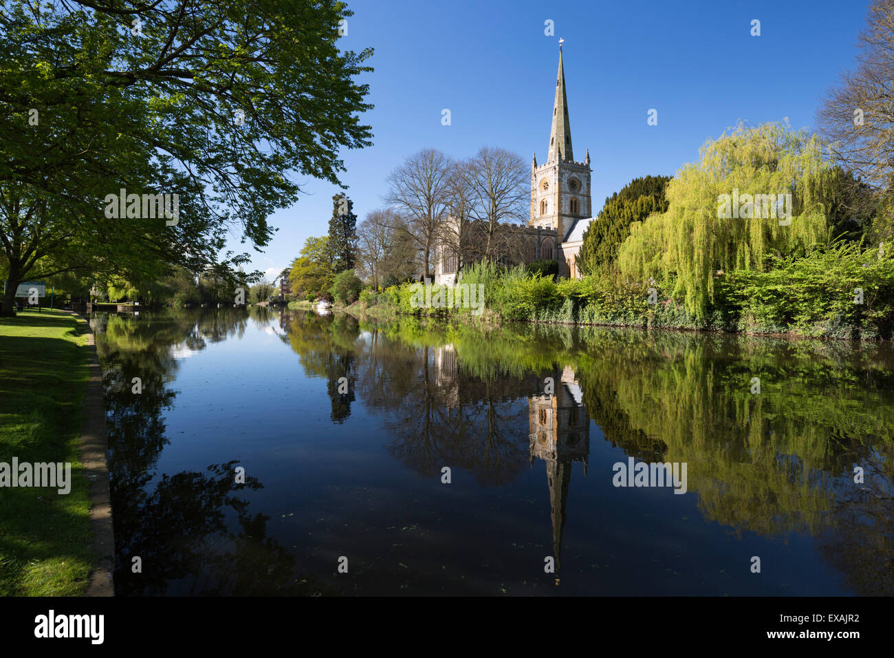 Holy Trinity Church am Fluss Avon, Stratford-upon-Avon, Warwickshire, England, Vereinigtes Königreich, Europa Stockfoto