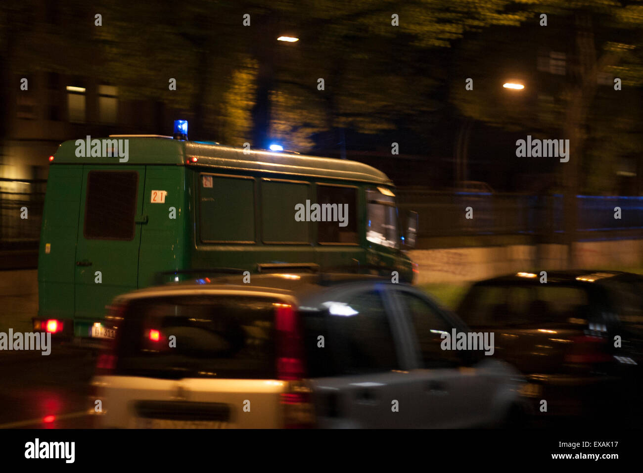 Polizei Auto blaue Licht Berlin Deutschland Stockfoto