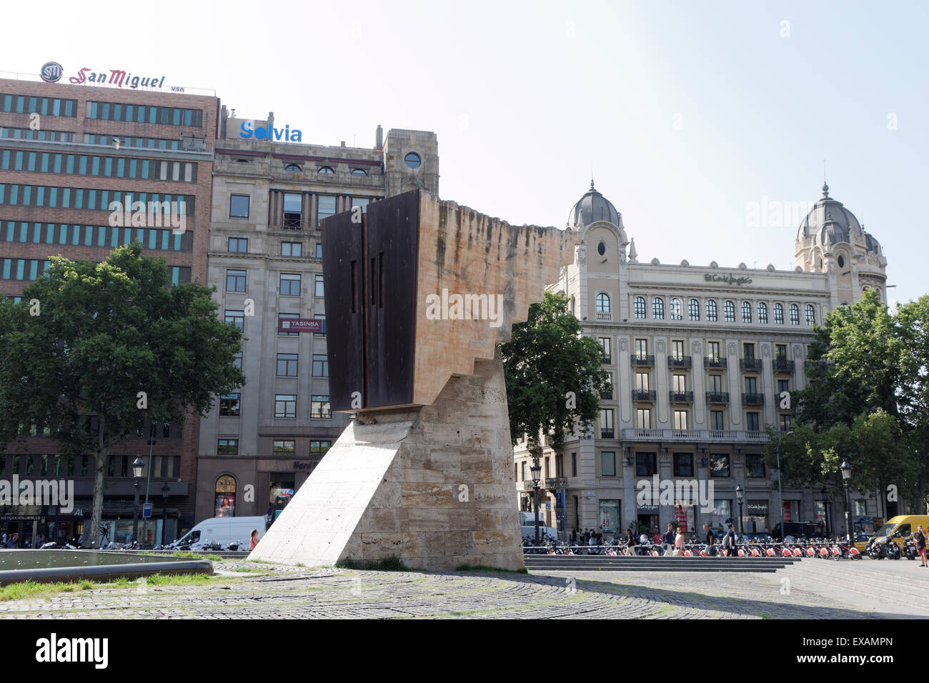 Placa De Catalunya Barcelona Stockfoto