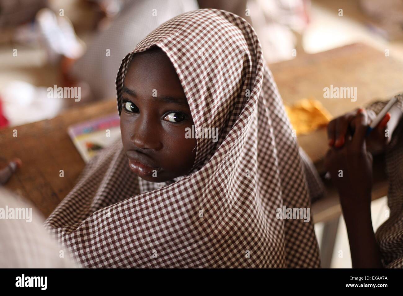 Islamische Schule in Abuja während Examen Sitzung Stockfoto