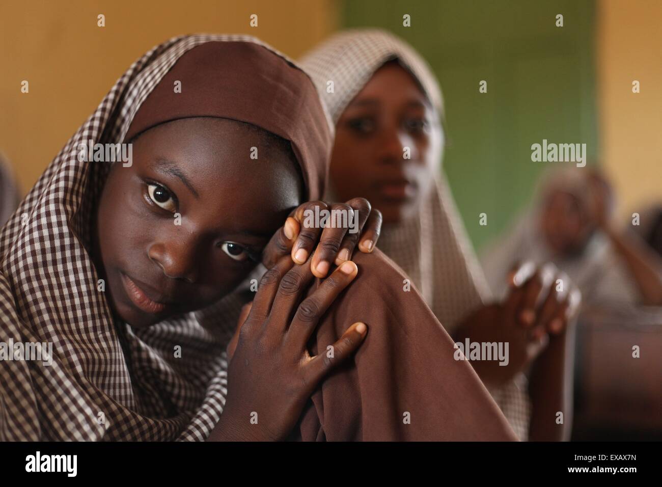 Kinder, die Examen in islamische Schule in Nigeria Stockfoto