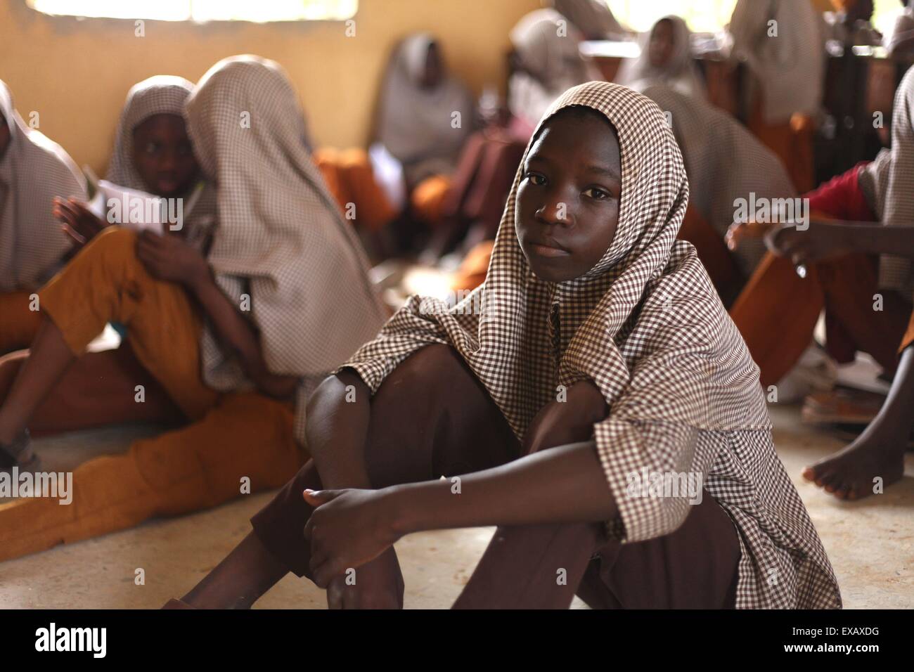 Kinder, die Examen in islamische Schule in Nigeria Stockfoto