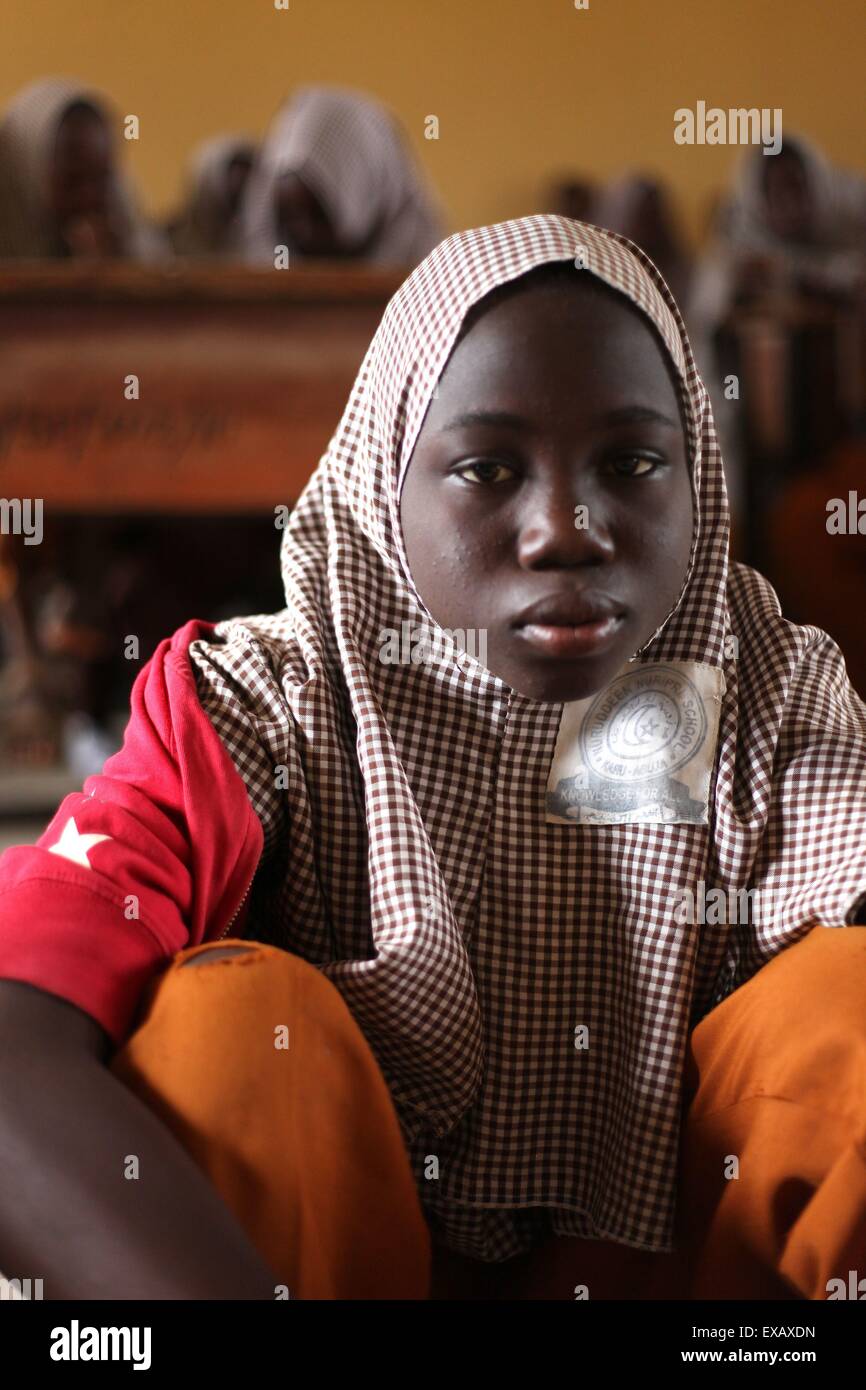 Kinder, die Examen in islamische Schule in Nigeria Stockfoto