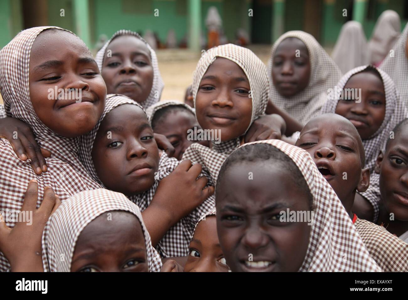 Kinder, die Examen in islamische Schule in Nigeria Stockfoto