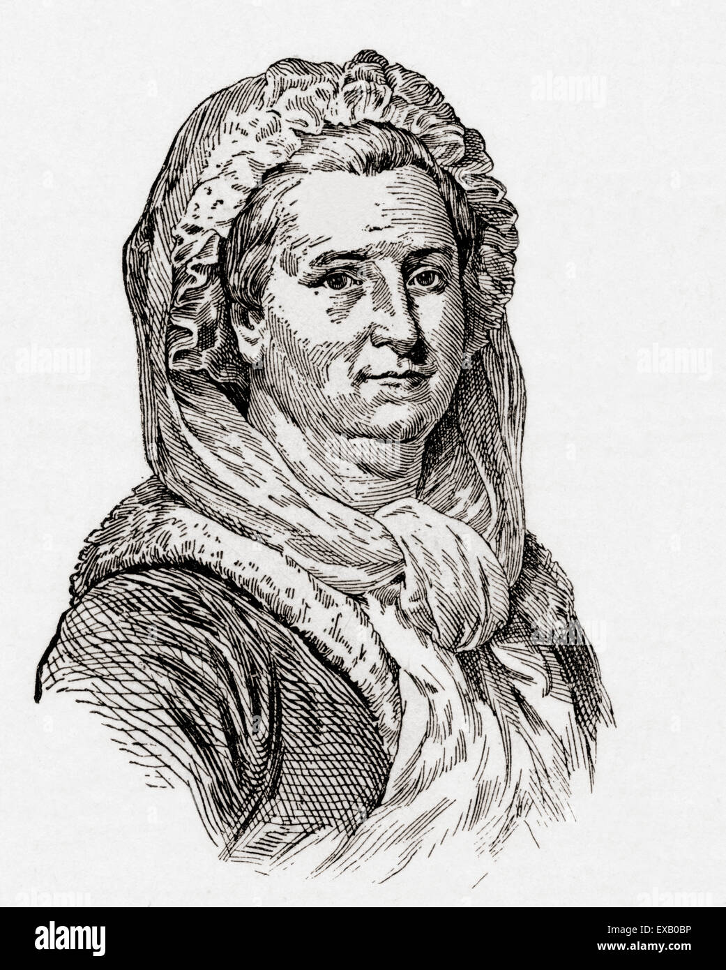Martha Washington, geb. Dandridge, 1731 – 1802.  Ehefrau von George Washington, dem ersten Präsidenten der Vereinigten Staaten. Stockfoto