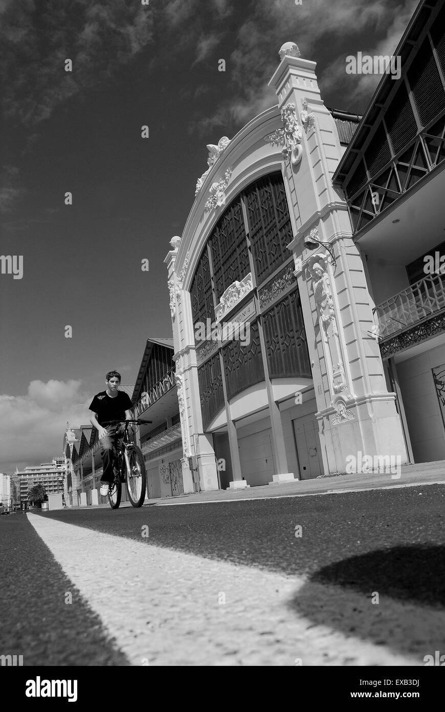 Radfahrer auf grand-Prix-Strecke, Valencia Stockfoto