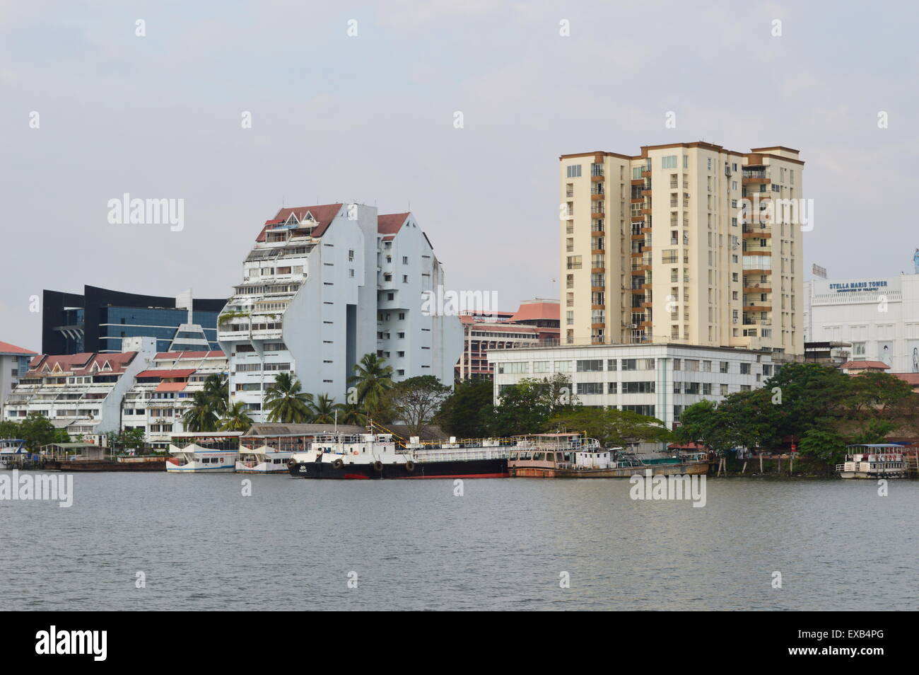 Ansicht von Kochi aus dem Meer Stockfoto