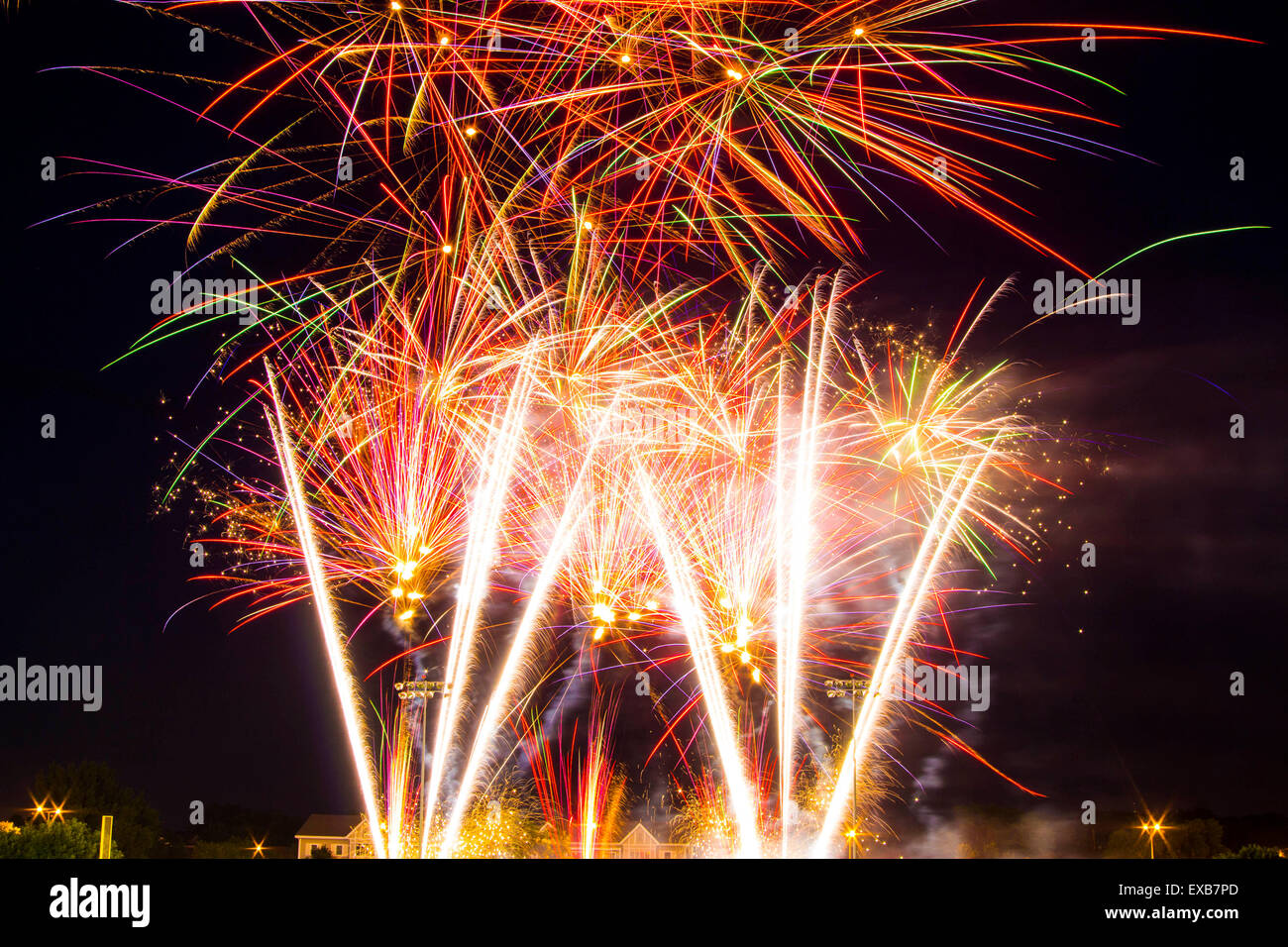 Krönenden Abschluss Feuerwerk Stockfoto