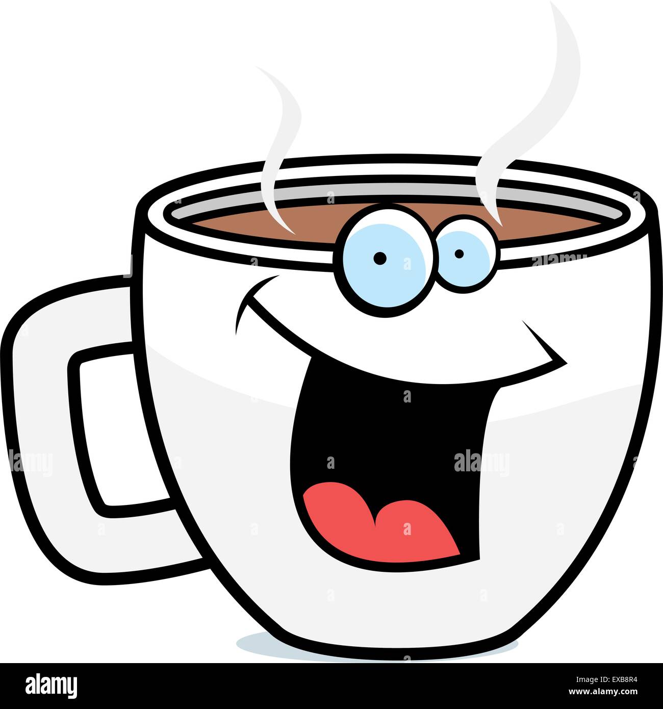 Ein Cartoon Tasse Kaffee lächelnd und glücklich. Stock Vektor