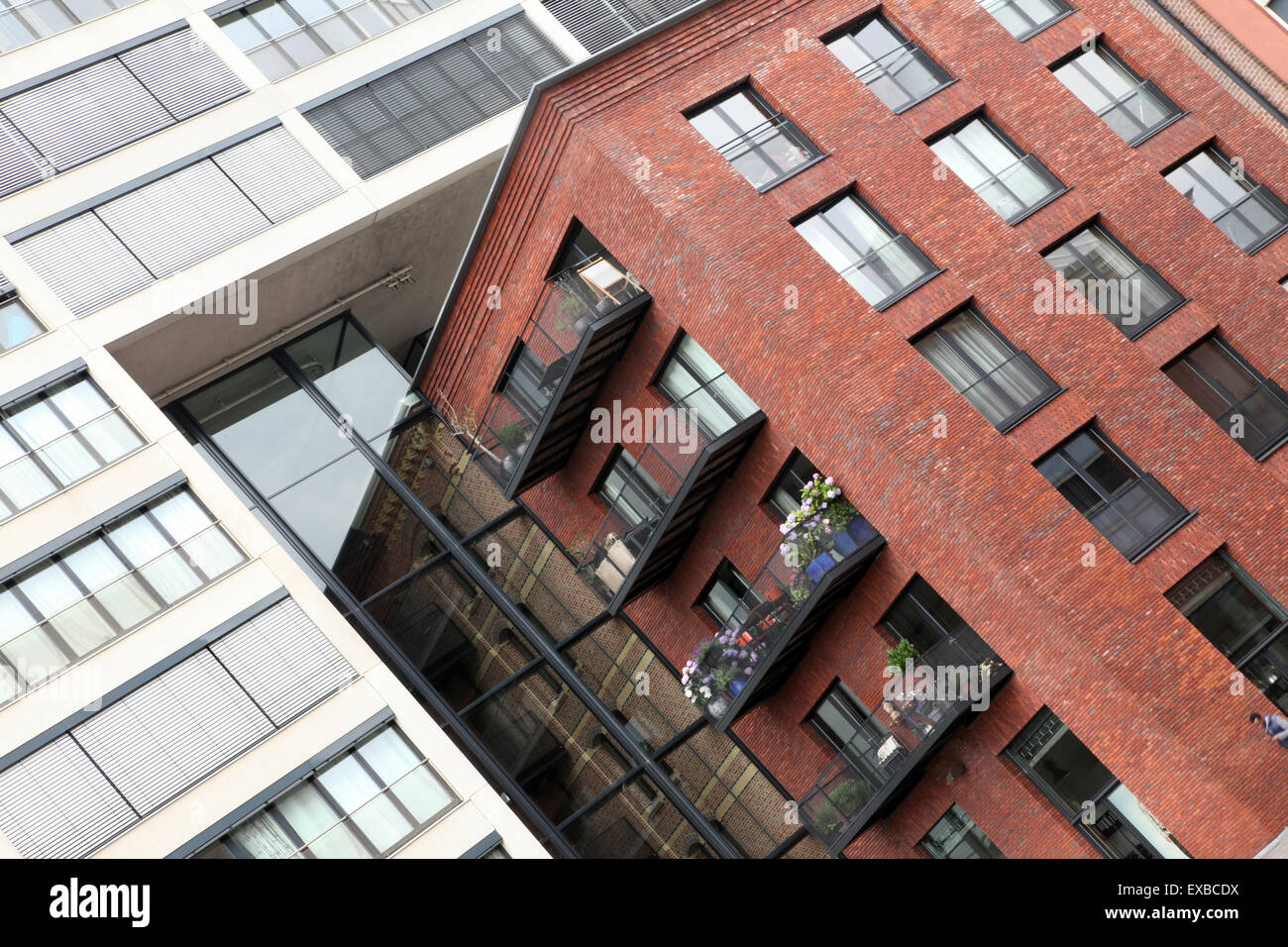 Bürogebäude und Apartments in Amsterdam Stockfoto