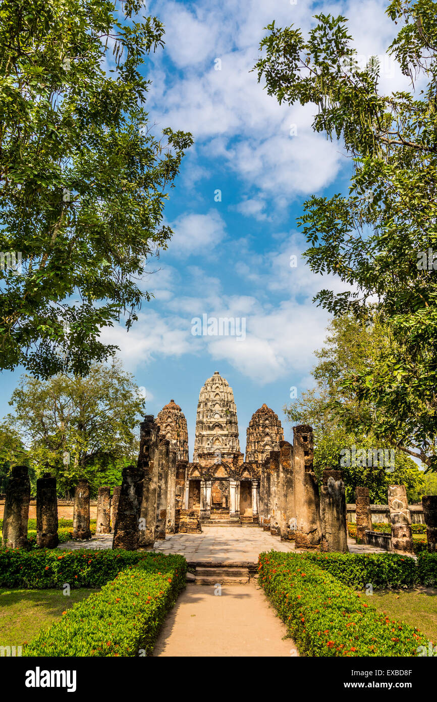 Wat Sri Sawat Tempel in Sukhothai Historical Park, Zentrum von Thailand. Stockfoto