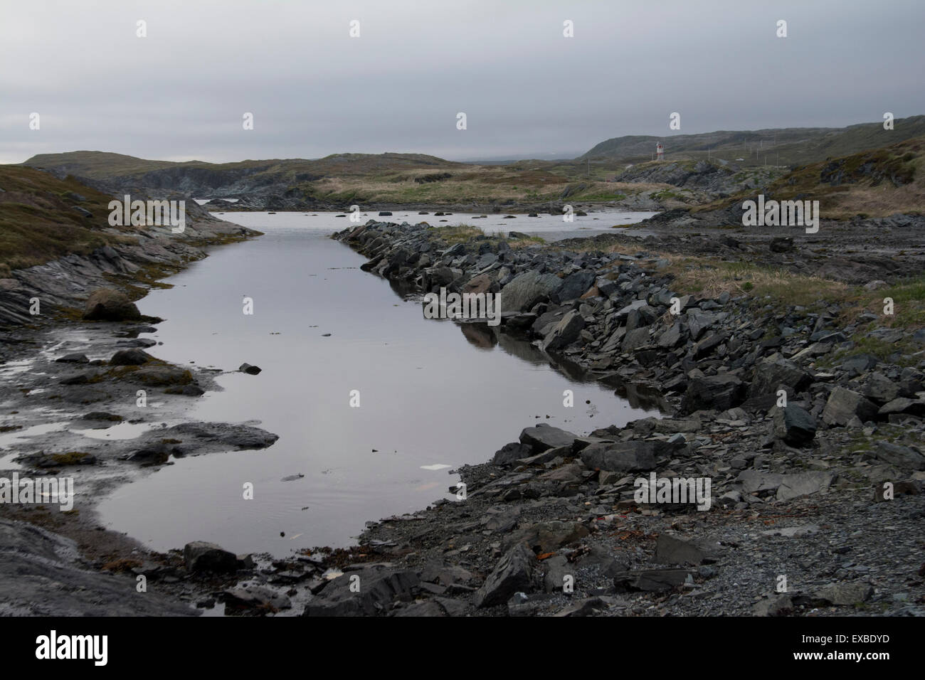 Ein Blick auf die Küste im nördlichen Neufundland. Stockfoto
