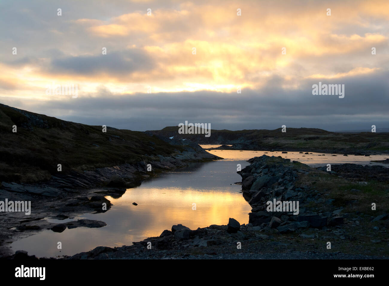 Sonnenuntergang in der Nähe von St. Anthony, Neufundland. Stockfoto