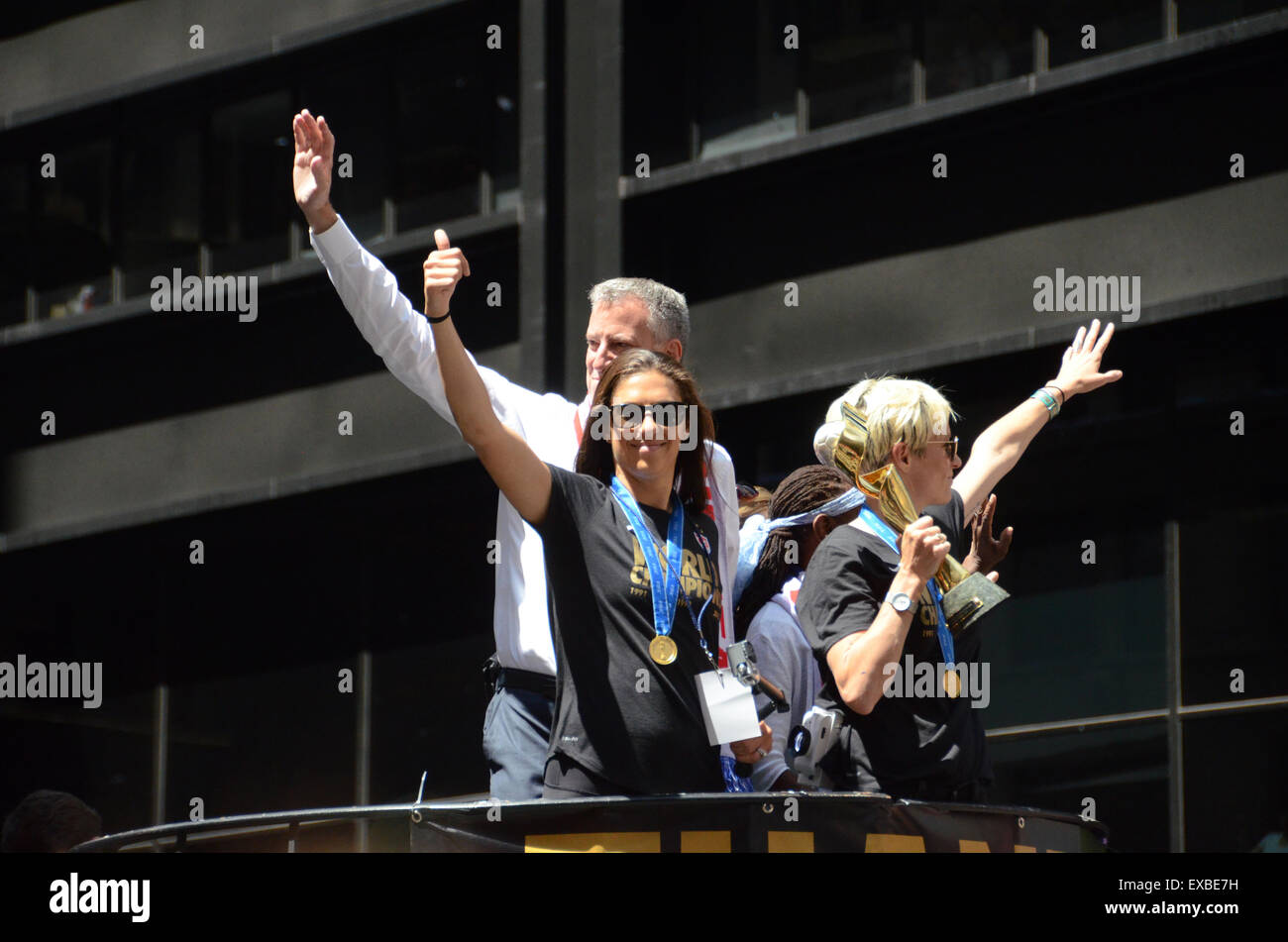 New York, USA. 10. Juli 2015. USA Frauen Fußball Welt Cup Gewinner Team Parade NewYork 10. Juli 2015 © Simon Leigh/Alamy Li Stockfoto