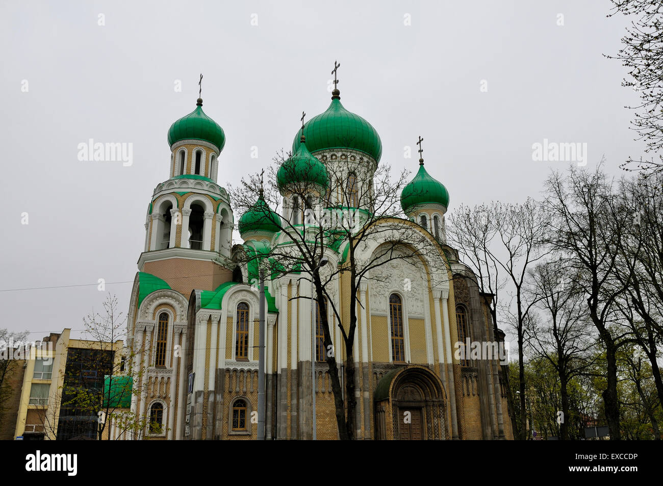 Orthodoxe Kirche von St. Michael und St. Constantine in der litauischen Hauptstadt Vilnius. Stockfoto