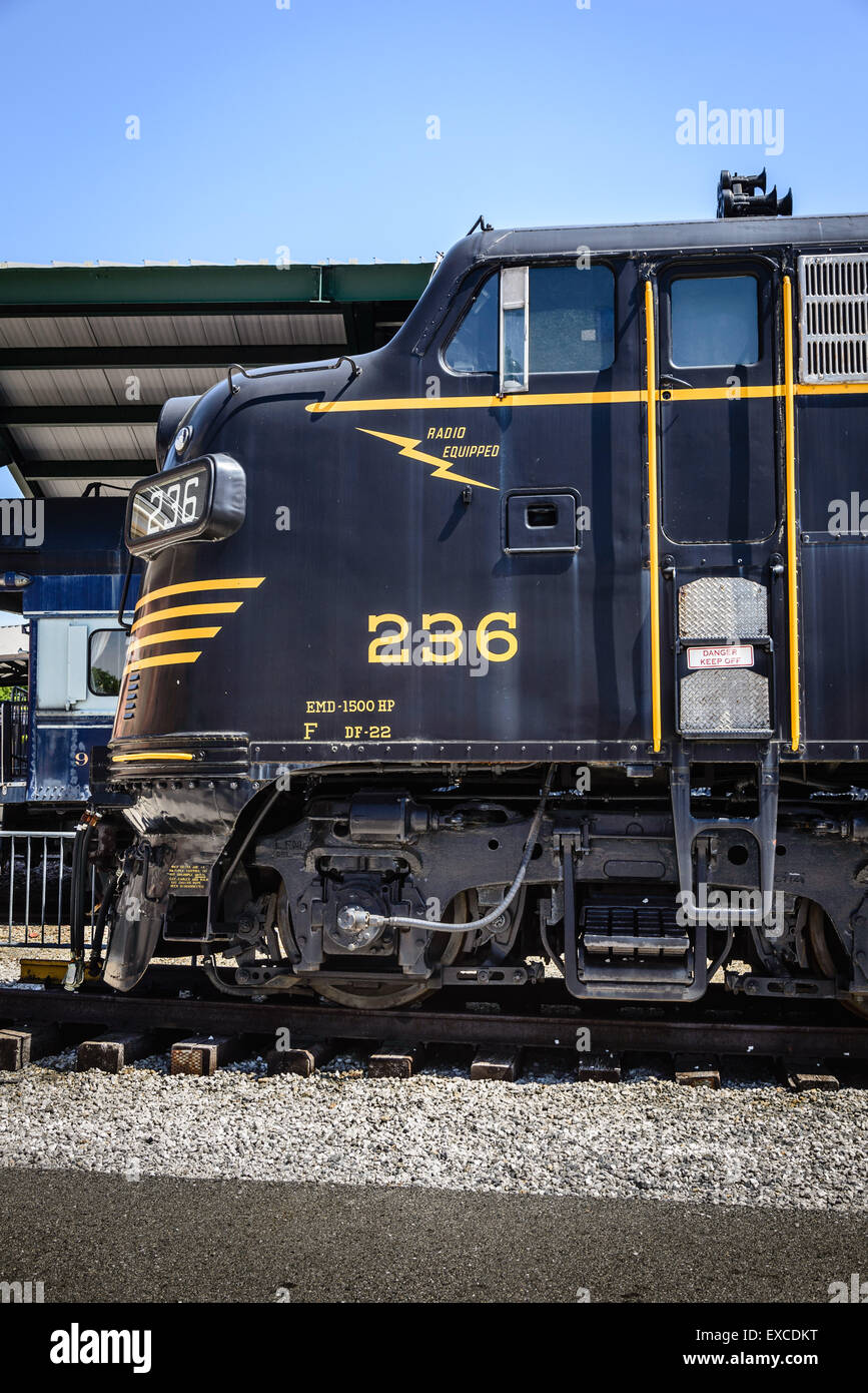 Westlichen Maryland F7 A-Unit Nr. 236, Baltimore & Ohio Railroad Museum, 901 West Pratt Street, Baltimore, MD Stockfoto