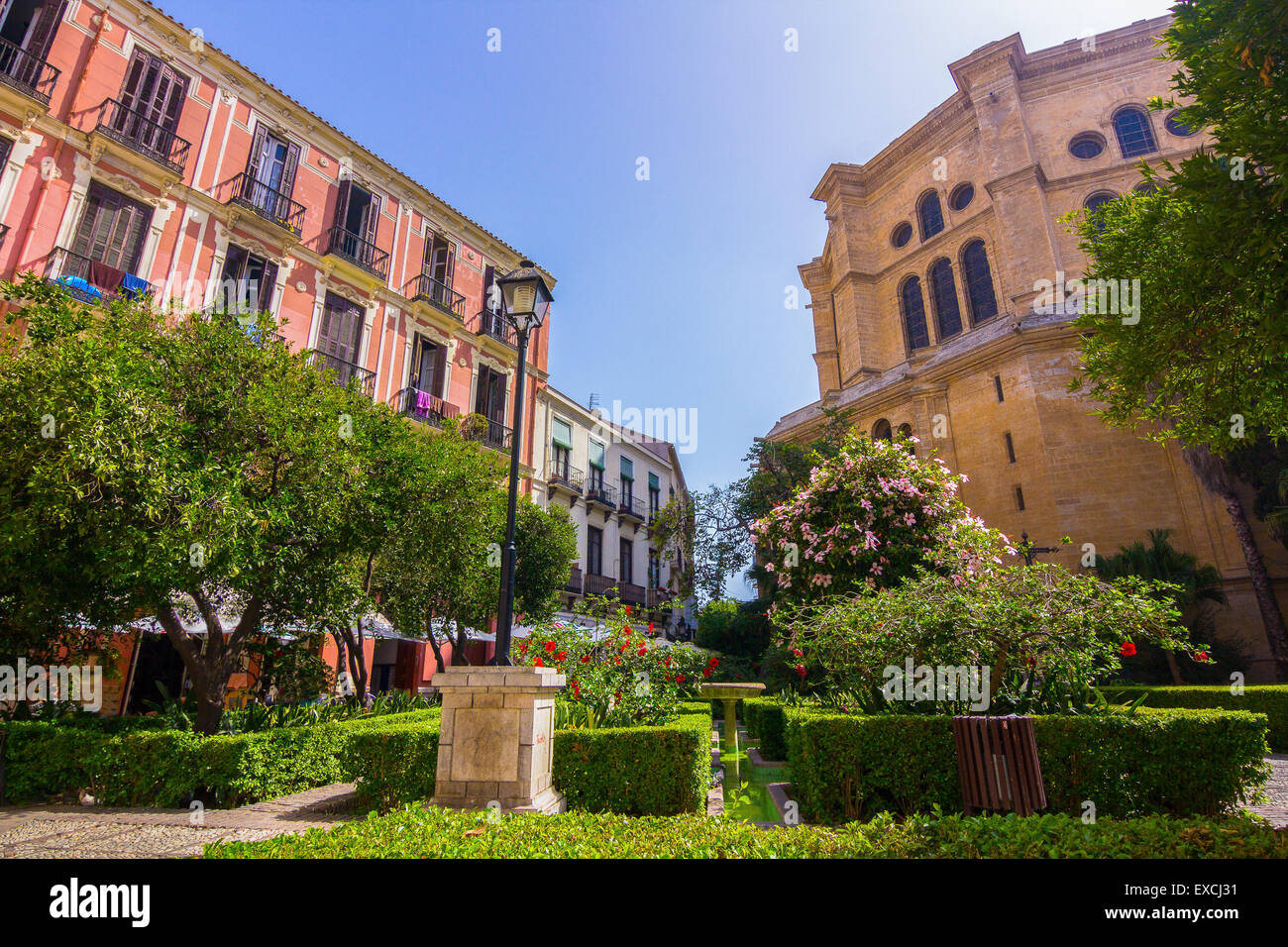 Gärten der Kathedrale von Malaga, Spanien Stockfoto