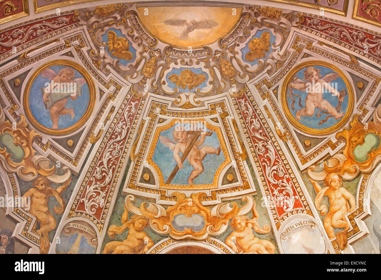 Rom - das Fresko der Apsis in der Kapelle st. Clara in der Kirche Basilica di Sant Agostino (Augustinus) Stockfoto