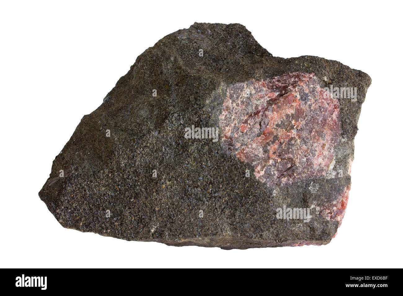 Granat Kristall in eine pyroxenitic Nebengestein Stockfoto