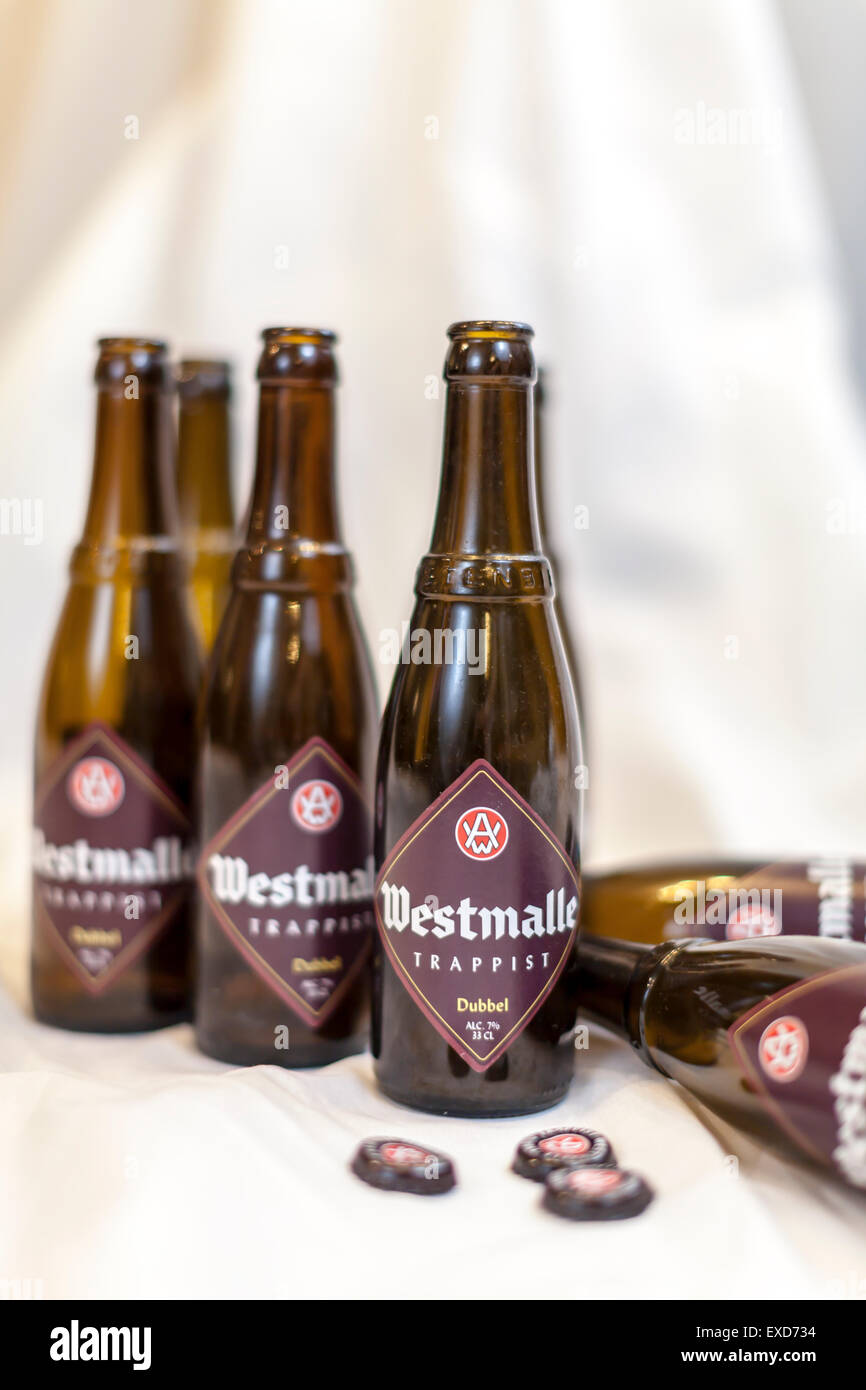 Auswahl von Westmalle Bier Stockfoto