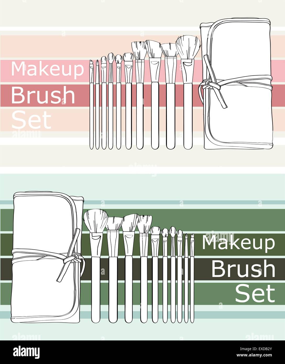 Make-up Pinsel set Stock Vektor