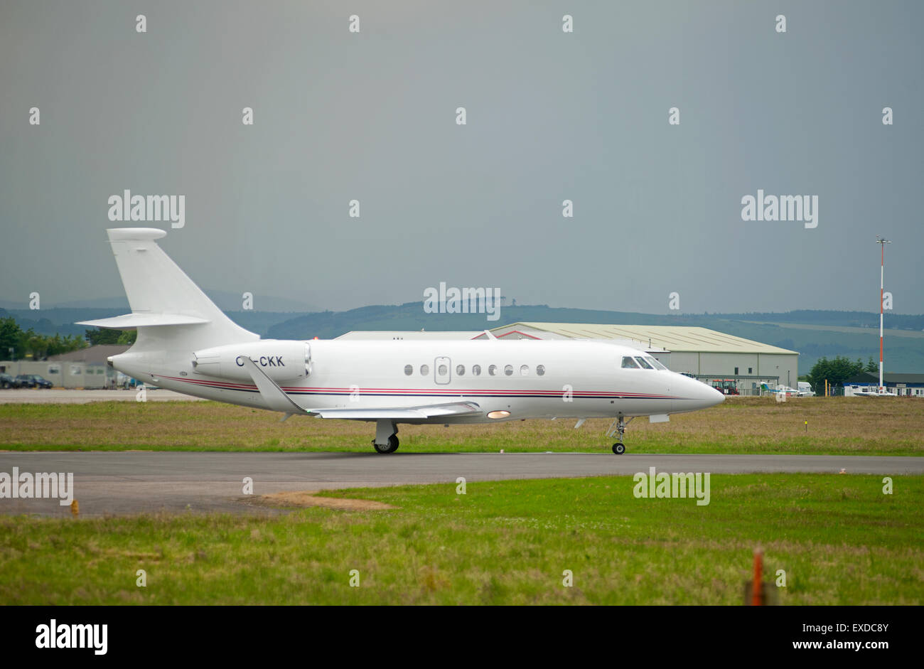 Bei Inverness Dalcross Flughafen registrierten Cessna Citation 560XL Dänisch (OY-CKK).  SCO 9929. Stockfoto