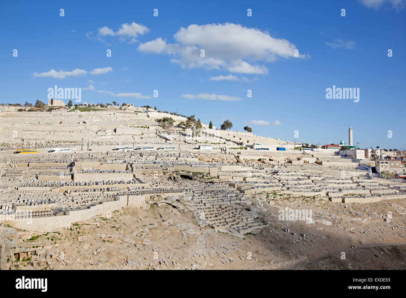 Jerusalem - der jüdische Friedhof auf dem Ölberg. Stockfoto