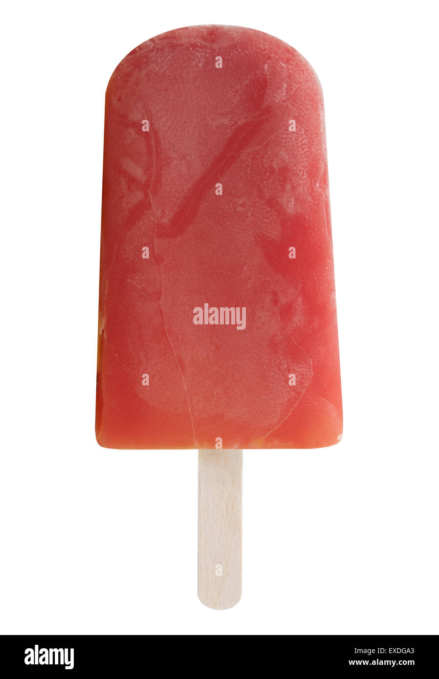 Rot Ice Lolly pop über einen weißen Hintergrund Stockfoto