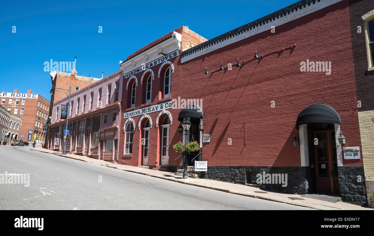 Alte Gebäude "Hardware & Öfen", Central City, Colorado, USA, Nord Amerika, Vereinigte Staaten Stockfoto