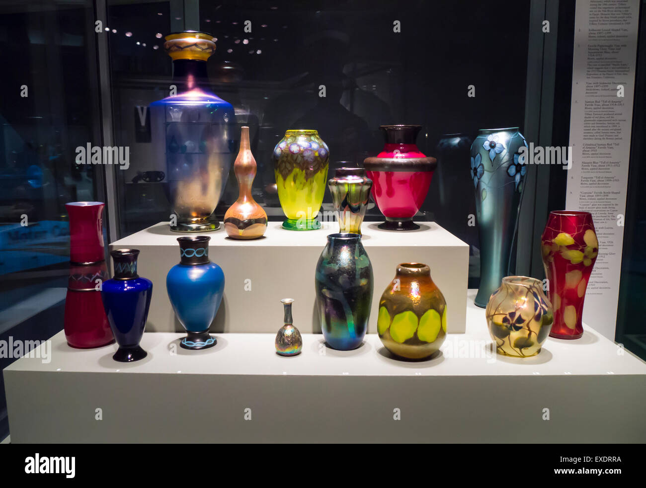 Glas-Display-Ausstellung in der Corning Museum of Glass in Corning im Finger Lakes Region von New York Stockfoto