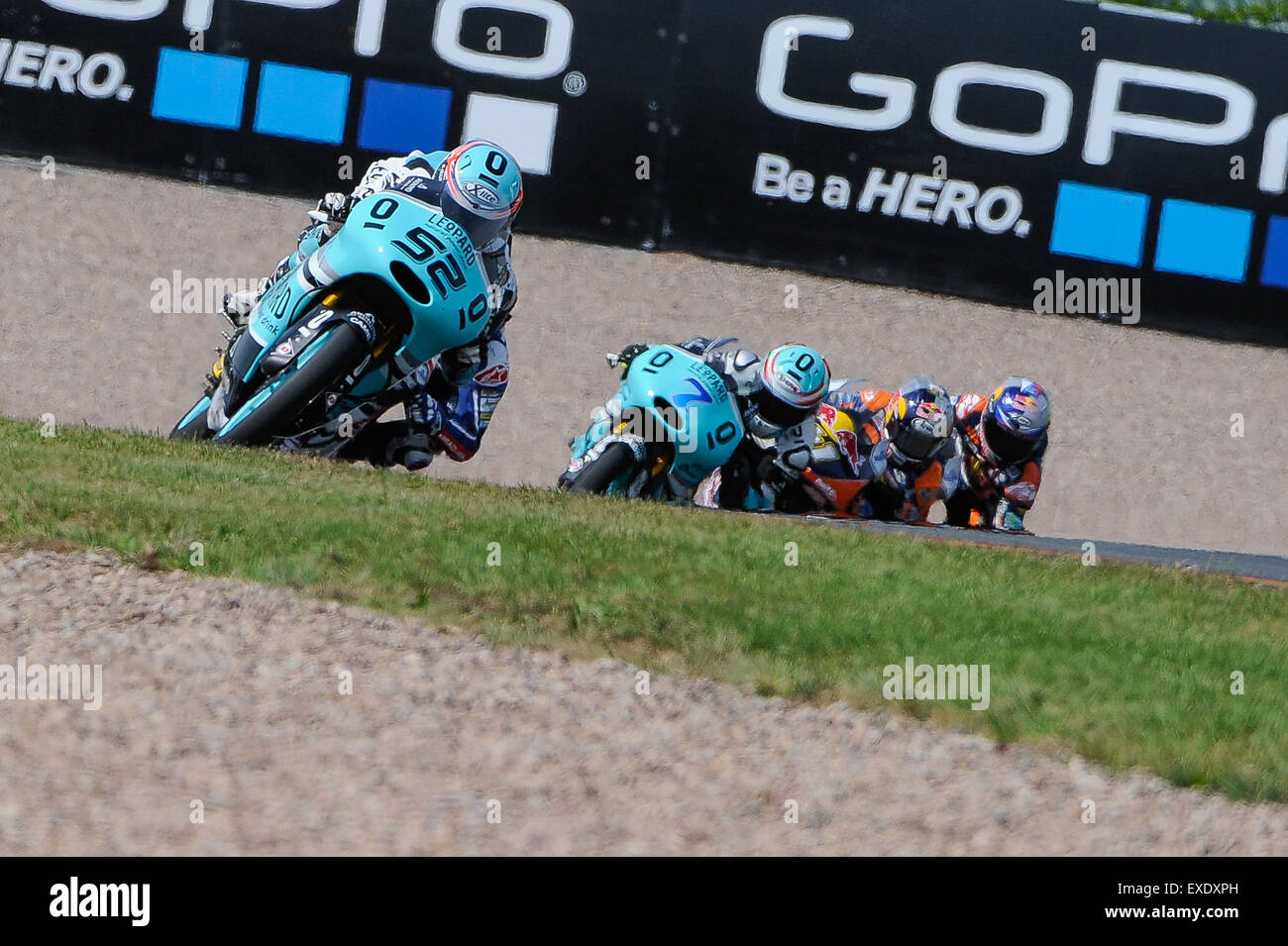 Sachsenring, Deutschland. 12. Juli 2015. GoPro Motorrad Grand Prix Deutschland, Sachsenring, Moto 3, Tag 2, Sieger Danny Kent (GBR) Leopard Racing, Honda Credit: Burghard Schreyer/Alamy Live-Nachrichten Stockfoto