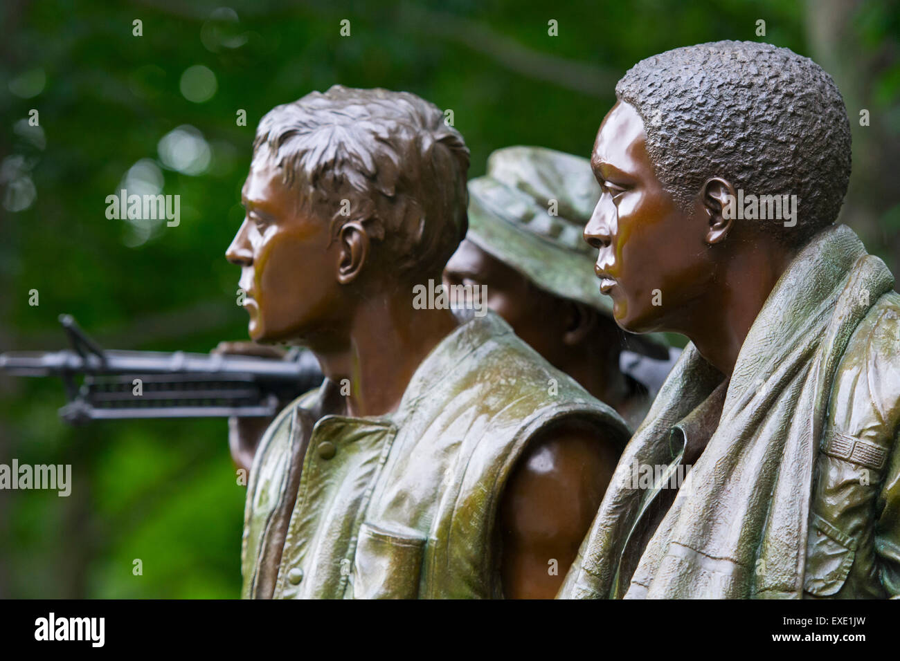 Vietnam-Krieg Veterans Memorial Statue, drei Soldaten, Washington DC Stockfoto
