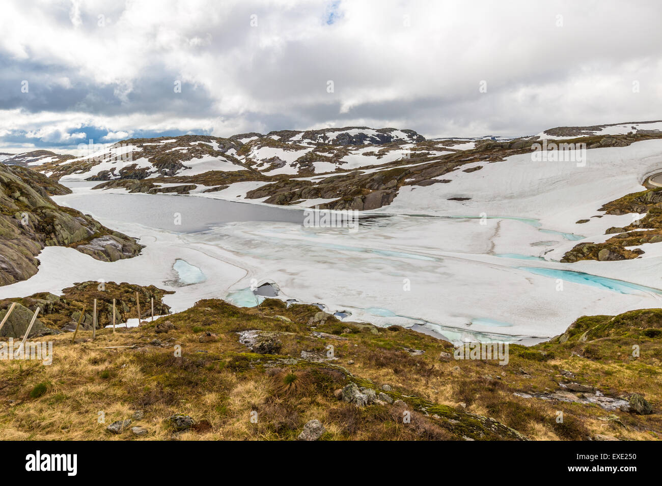 Norwegen-Gletschersee Stockfoto