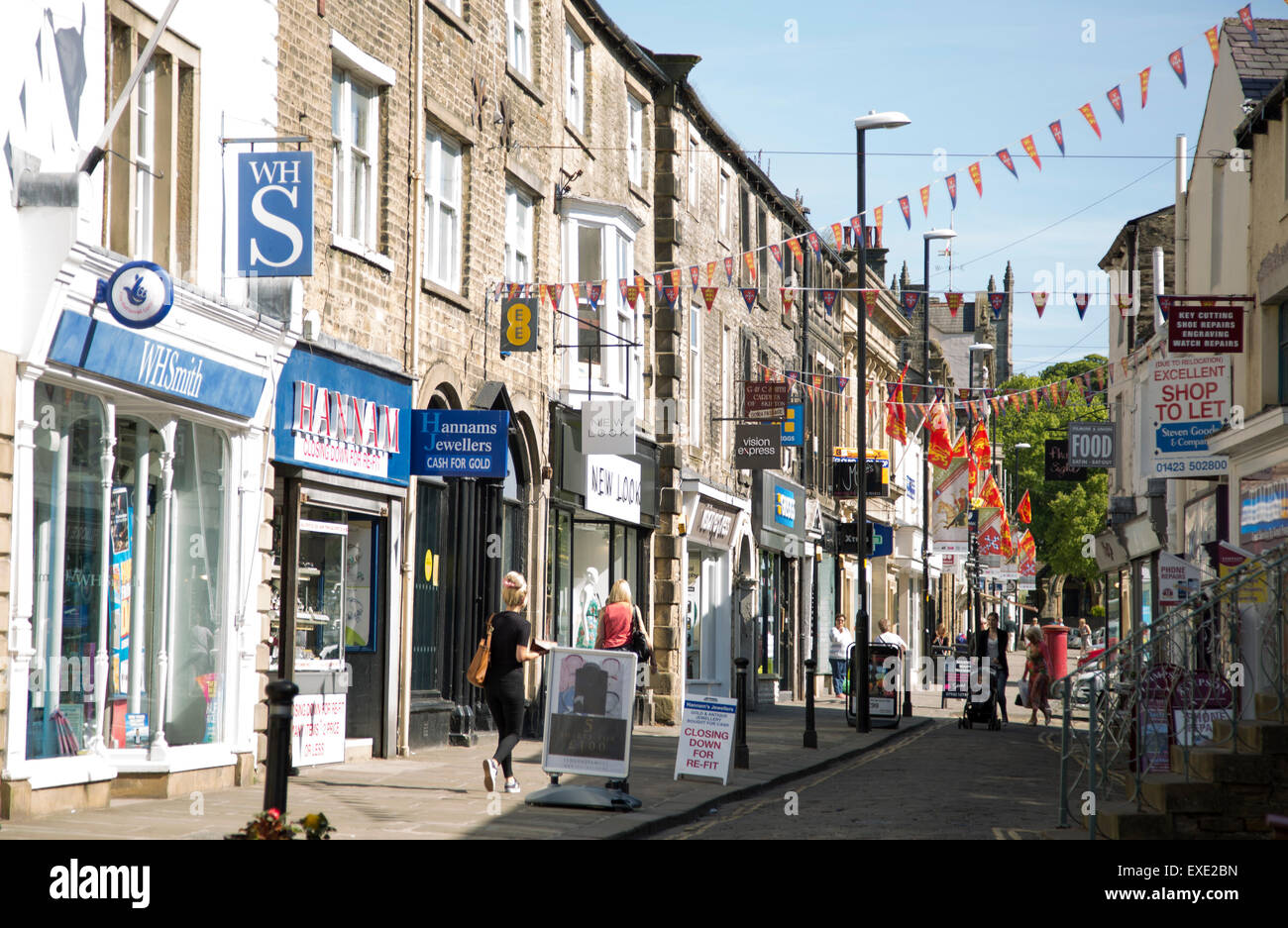 Einkaufsstraße, High Street, Skipton, North Yorkshire, England, UK