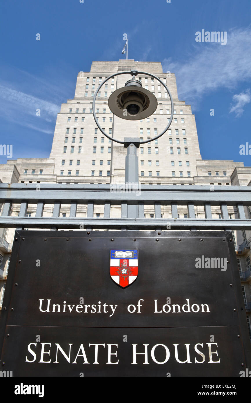 Charles Holden House durch den Senat der Universität London, Malet Street, London, WC1E, UK Stockfoto