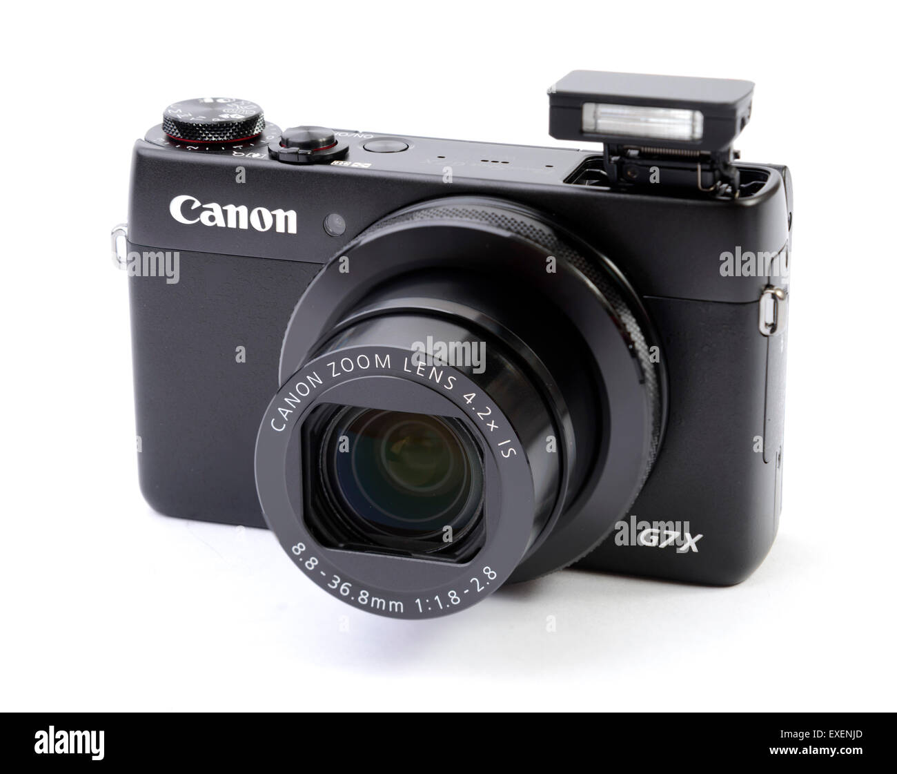 Canon PowerShot G7X kompakte Digitalkamera isoliert auf weißem Hintergrund Stockfoto