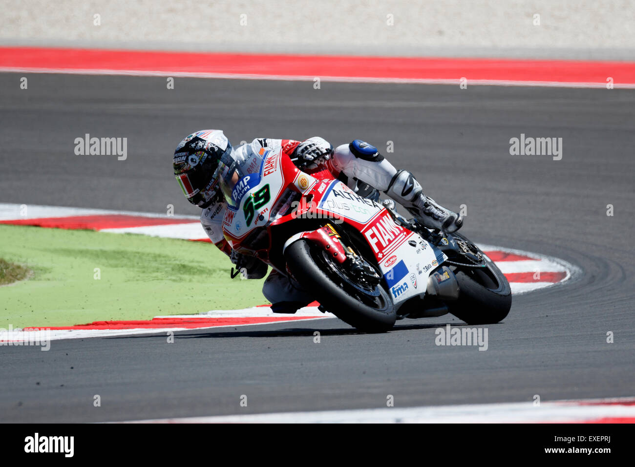 Misano Adriatico, Italien - 21. Juni 2015: Ducati Panigale R Althea Racing Team, angetrieben von Niccolò CANEPA Stockfoto