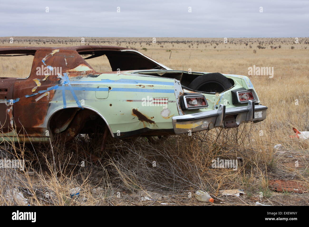 Auto von der Seite der Route 66 in New Mexico USA verlassen Stockfoto