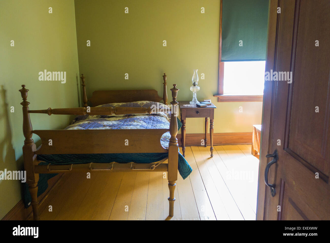Mennonite Schlafzimmer Einfamilienhaus Innenraum Stockfoto