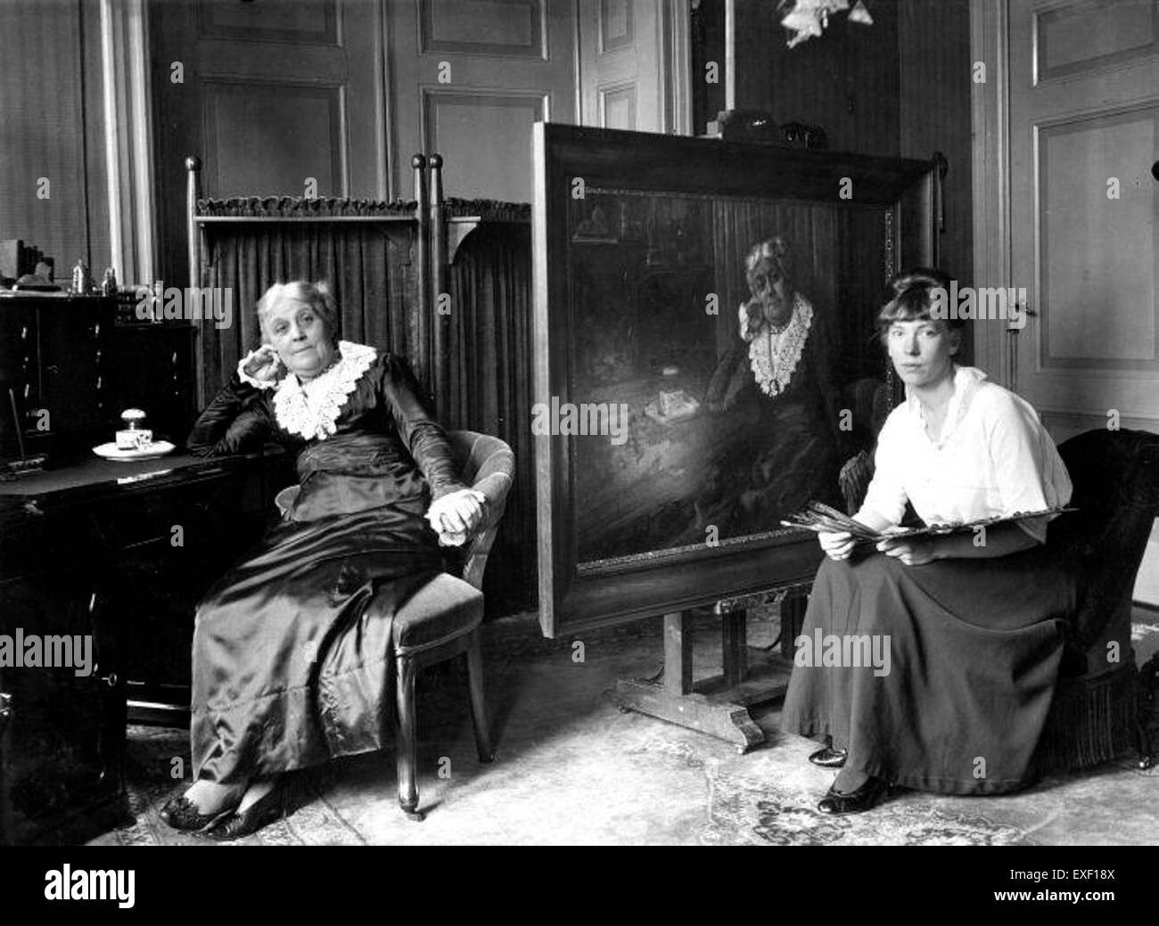 Wilhelmina Drucker war im späten 19. Und frühen 20. Jahrhundert eine prominente niederländische Pionierin der Frauenrechte, die sich für das Frauenwahlrecht und die soziale Gleichstellung in den Niederlanden einsetzte. Stockfoto