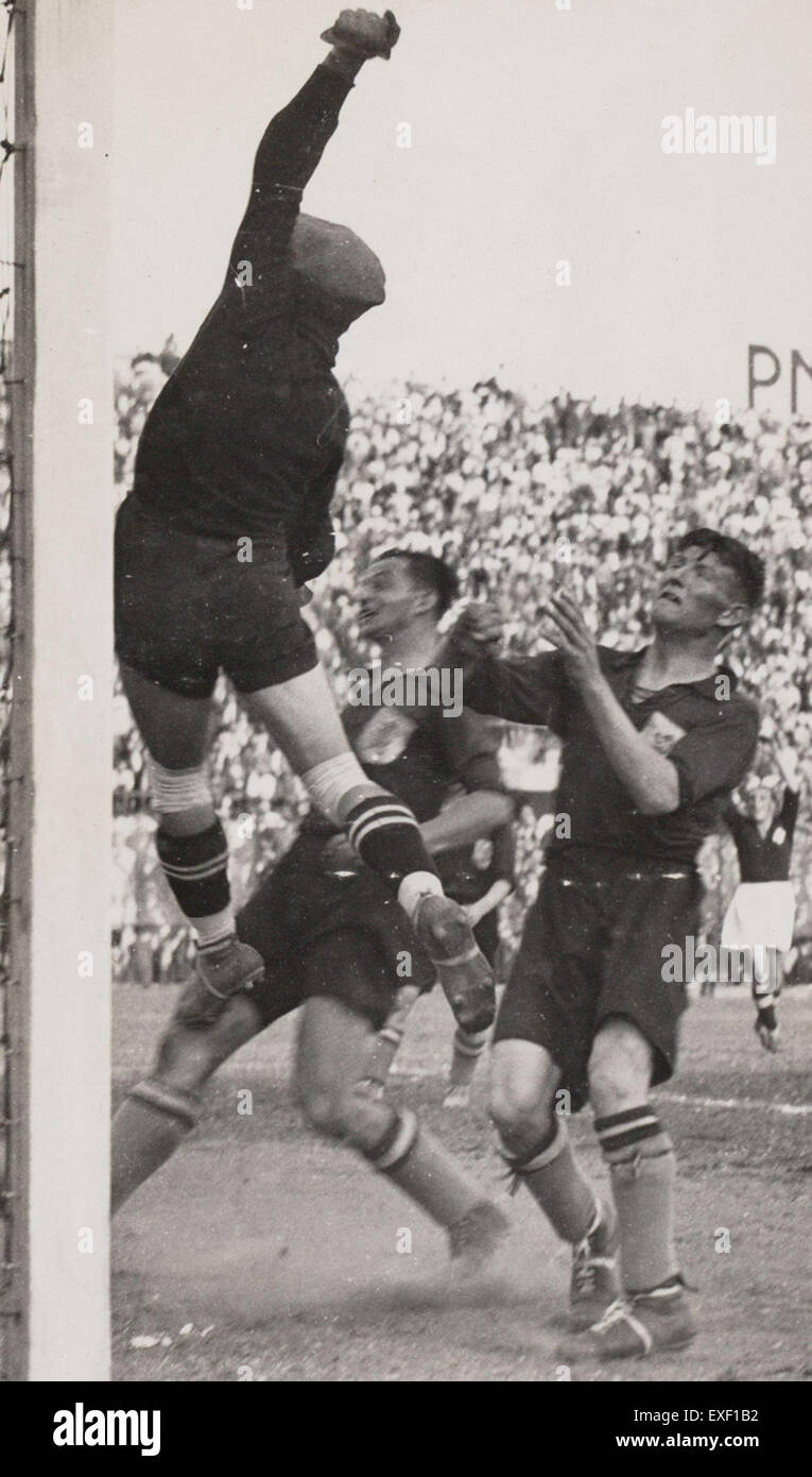 Zwitserse Doelman in Actie, Nederland-Zwitserland (2-3), WK 1934 Schweizer Stockfoto