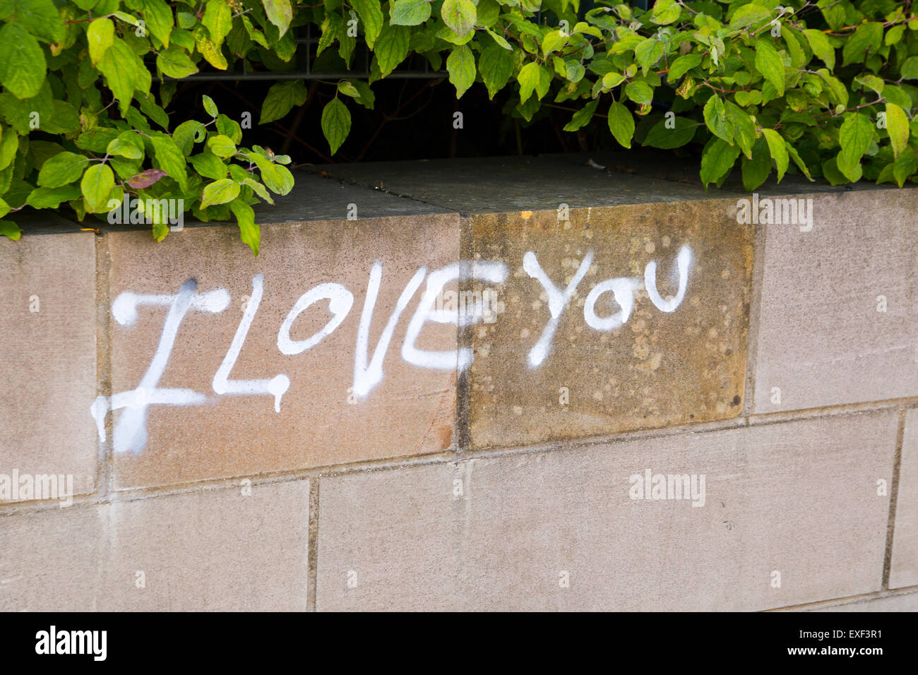 Ich liebe dich öffentliche graffiti Stockfotografie Alamy