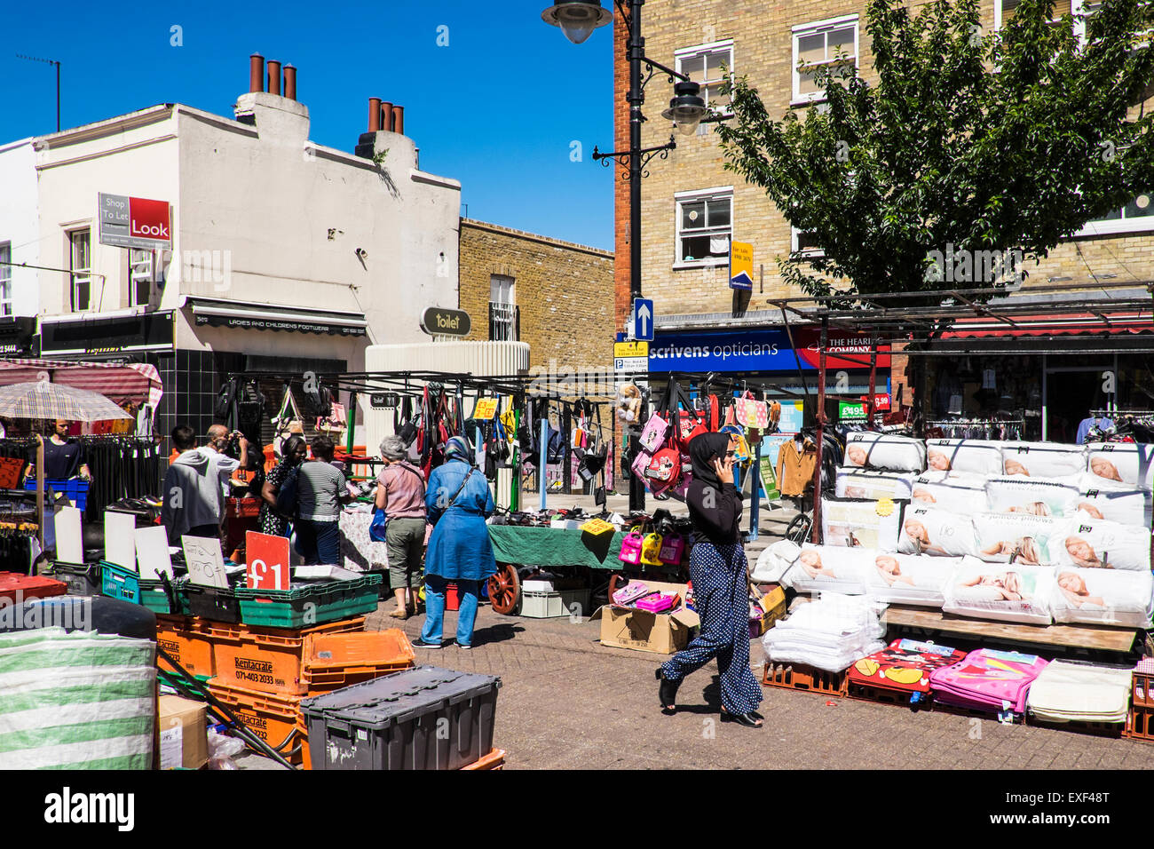 Römerstraße Straßenmarkt Borough of Tower Hamlets, London, England, UK. Stockfoto