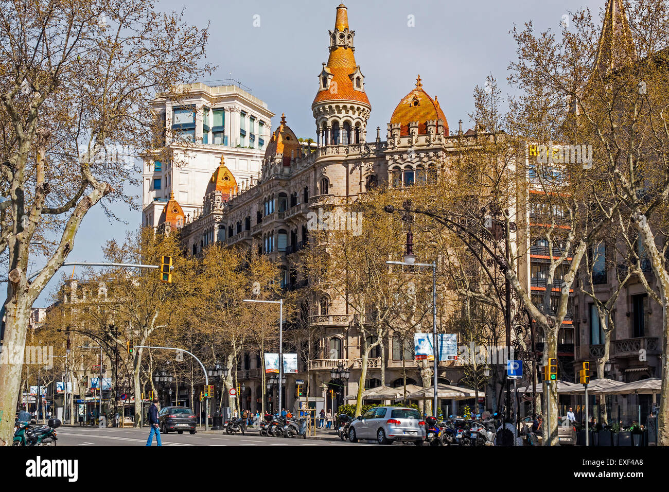 Hotels auf Cataluna Square Barcelona Stockfoto