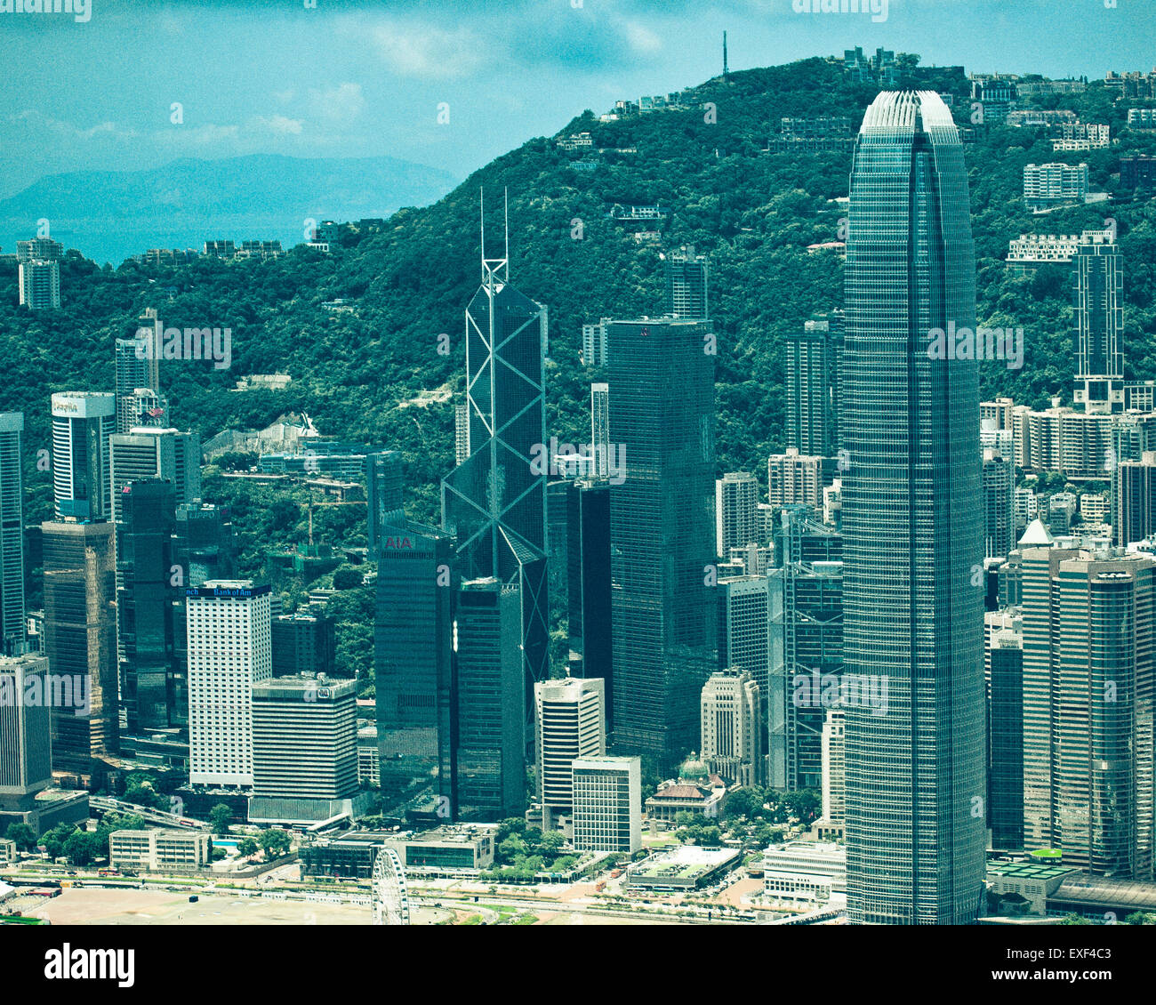 Hong Kong von oben. Stockfoto